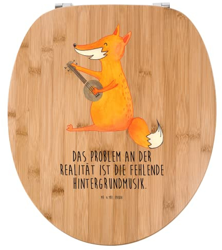Mr. & Mrs. Panda Motiv WC Sitz Fuchs Gitarre - Geschenk, Lagerfeuer, Sängerin, Klobrille, WC-Sitz, Klodeckel, Toilettendeckel, Sänger, Füchse,