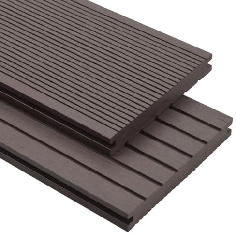 vidaXL WPC Terrassendielen Massiv 10m² 2,2m 20mm Dunkelbraun Komplettset Diele