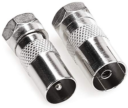 NANYI TV T/F Connecteur prise vers adaptateur d’antenne coaxial RF Type F mâle vers 9,5TV femelle/mâle argent-1P/1P