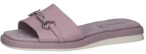 CAPRICE Damen Pantoletten aus Leder mit Fußbett, Lila (Lavender Soft), 38 EU