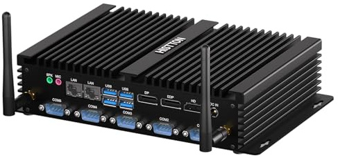 HISTTON Desktop PC, Industrial PC DDR4 Quad Core i7 8550U, 8GB RAM 512GB SSD, 4 RS232 COM+2 RS232/485 COM, 2 LAN, HDMI, DP, EDP, LPT, WiFi,Windows 11 Pro/Linux Ubuntu