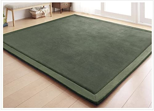 CASTLYE Tappeto per Bambini, in Velluto di Corallo, Tappeto Antiscivolo per la Camera dei Bambini, Tappeto per Salotto,Verde Oliva,180x200cm