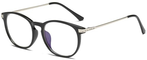 BOZEVON Lunettes Anti Lumière Bleue - Lumière Bleue Filtre Ordinateur Des Lunettes Anti-rayonnement UV Lentille Claire Vintage Rond Goggle Hommes/Femmes