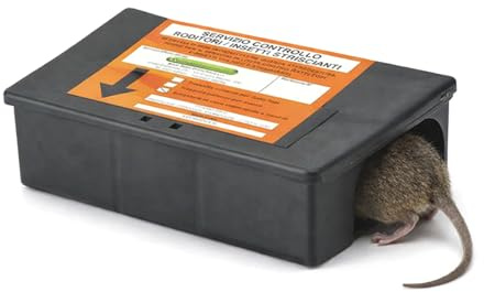 Palucart Contenitore per Esche Topicide Velenose Stazioni di Sicurezza a Norma Distributori Erogatori per Ratti e Topi Grandi di Colore Nero - M
