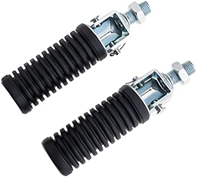 Par de reposapiés plegables para motocicleta con patas traseras de 10 mm, rosca de aluminio, izquierda y derecha