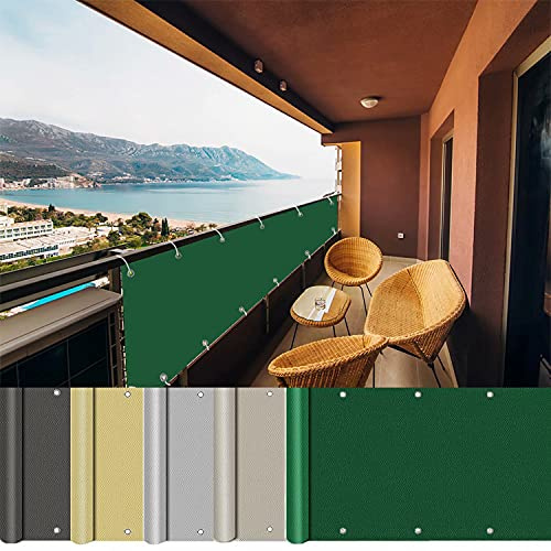 AEREY Brise Vue pour Balcon 65x850cm, Brise Vue Pas Cher, Opaque Résistant aux Intempéries Brise Vue Jardin pour Balcon, terrasse, Jardin - Vert foncé