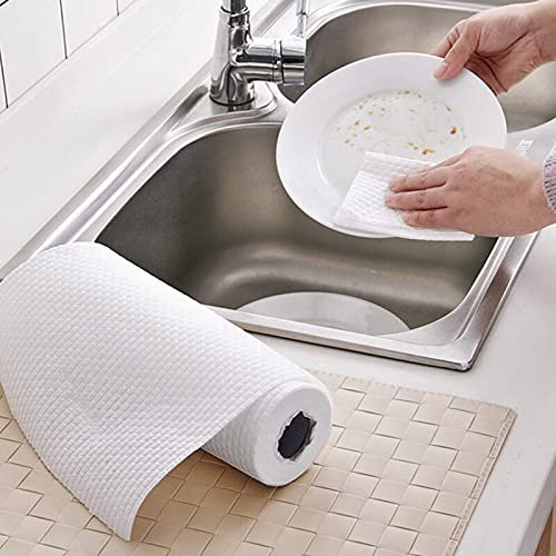 JIANGLAI 45Pcs/Roll Disposable Non-Woven Rags Kitchen Non-Oiled Lazy No-Clean Housework Cleaning Towels Absorbent Dishwashing Cloth