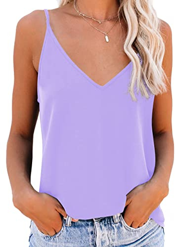 Nonsar Canotta da donna, con spalline sottili e regolabili, top lungo modello basic