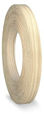 Oak Edging 19 mm x 7.5 m Pre Glued Adhesive Real Wood Veneer Edge Banding Tape Kitchen Cabinet Repair Worktop Laminate Shelf Table Door Cupboard Plywood Formica Chipboard Furniture Strip Wood Fix Trim