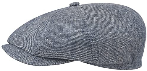 Stetson Hatteras Linen Flatcap Meliert Mehrfarbig Made in Germany Herren Frühjahr Sommer blau 61 cm