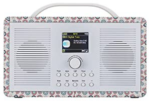 ALANO FM/DAB+ Radio/Bluetooth/AUX IN dab radio digitale, radio dab portatile con display a colori TFT 2.4 e modalità doppia allarme, radio dab in design retrò per giardino e cucina (motivo floreale)