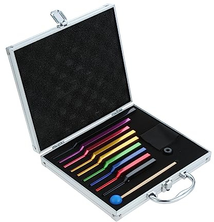 9 PCS Solfeggio Tuning Fork Set with Box for DNA Healing Sound Therapy Yoga | Unweighted Tuning Forks, Colorful Tuning Fork with Aluminum Box -174HZ 285HZ 396HZ 417HZ 528HZ 639HZ 741HZ 852HZ 963HZ