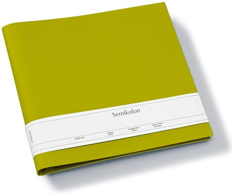Semikolon 370011 Fotomappe 23 Ring - 35 x 32 cm - Efalinbezug - für Album, Fotobuch mit Ringheftung - matcha hell-grün