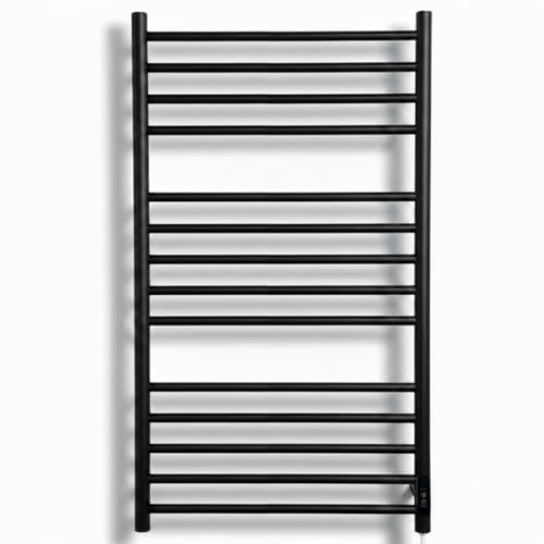 Manissa Scaldasalviette elettrico a secco, in acciaio inox, 600 x 1000 mm, colore: nero opaco