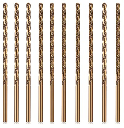 HSS-Co 5% Cobalt Bohrer Kobalt Jobber Bohrer Set Spiralbohrer zum Bohren auf Edelstahl, Harte Stähle, Metall (4.0mm(10 Stück))