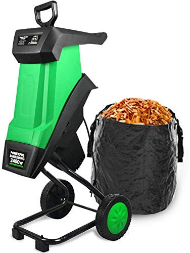 Trituratore elettrico da 2400 W, strumento da giardino con cippatrice per legno, multifunzionale, per rompere i rami in modo efficiente