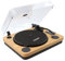 MOOOV 477361 Platine Vinyle Bluetooth avec Couvercle de Protection, Haut-parleurs Intégrés, Tourne Disque avec Enregistrement USB, Compatible 33/45/78 Tours, Sortie RCA, Effet Bois