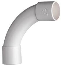 10x Rohrbogen 90°, Ø22 mm Innendurchmesser, für Elektrorohr Stangenrohr Leerrohr PVC Installation Rohr gemufft Kabelkanal, Weiß
