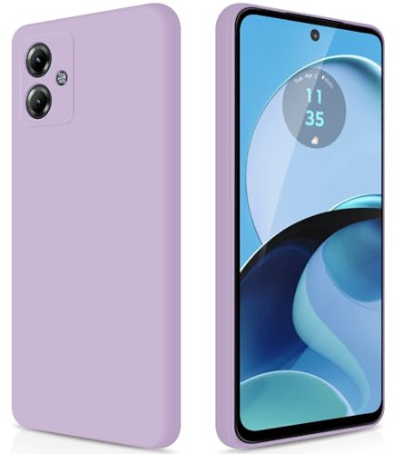 GiiYoon Funda para Motorola Moto G14, Case de Silicona Suave de TPU Carcasa Protector de Goma Fexible Prueba Liviano y a Delgado de Golpes Antirrayas para Teléfono (Violeta) | Carcasa de silicona, tacto suave y sedoso, protección contra golpes, resistente a los arañazos, forro interior de