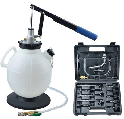 Zoomtools 7.5 L Getriebeöl Befüllgerät, Ölwechsel Einfüllgerät, Öleinfüllgerät Handpumpe, Ölwechsel Gerät mit 15 ATF-Adaptern
