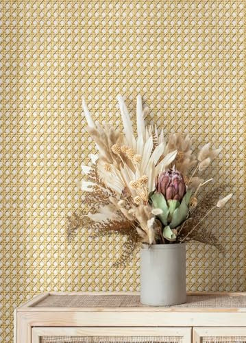 marburg Papier peint intissé doré aspect bois naturel pour salon, chambre à coucher, fabriqué en Allemagne, 10,05 x 0,53 m