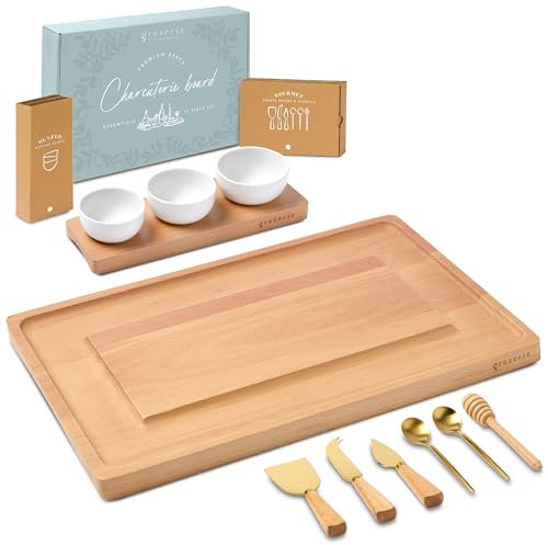 Grazerie Charcuterie Boards Set - Massivholz Käsebrett zum Servieren mit Zubehör - Hauseinweihungsgeschenke für neues Zuhause, Brautparty & Hochzeitsgeschenk, Geburtstagsgeschenke für Frauen