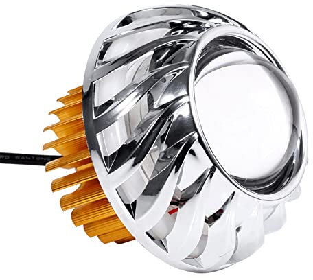 Klanata Fari Angel Eye per moto Blue Halo LED, fari per proiettori Hi/Lo Beam con doppia lente Halo, fari Angel Devil Eye per biciclette (Vert)