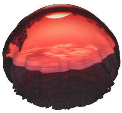 Cuffia da bagno rossa con stampa solare, grande, adatta per capelli di tutte le lunghezze, protegge i capelli, riutilizzabile