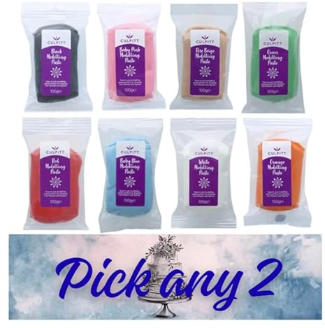 Culpitt Art of Cake Any 2 Modelling Paste White Edible Sugarpaste for Cake Decorating