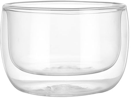 YGDYFDC Ensaladera Madera Ensaladera De Frutas Transparente, Cuenco De Vidrio De Doble Capa For El Hogar, Vajilla De Vidrio Resistente Al Calor De Borosilicato Ensaladera Portatil(300ml)