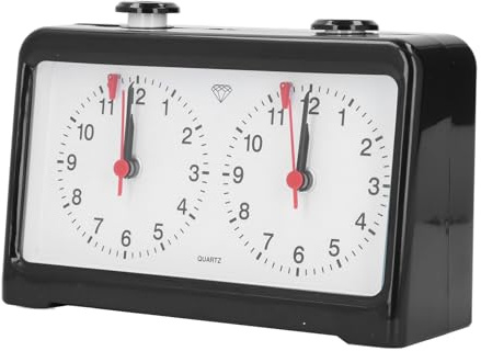 Quarz-Schach-Timer, Professionelle mechanische analoge Schachuhr mit großen, leicht ablesbaren Ziffernblättern, Batteriebetriebene multifunktionale Retro-Schachuhr für Schach Weiqi