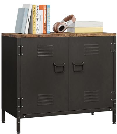 Sightlife Metallschrank Aufbewahrungsschrank Schrank mit Doppeltür Verstellbarer Einlegeboden Sideboard Küchenschrank Küchekommode Buffetschrank für Küche Wohnzimmer Esszimmer Flur 40T x 80B x 70H cm