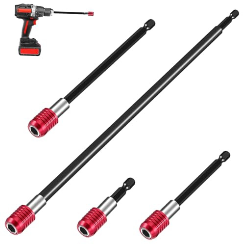 DOITOOL 4pcs Ratchet Extension Pole Rod Holder Drill Bit Extension Rod Impact Driver Bit Holder