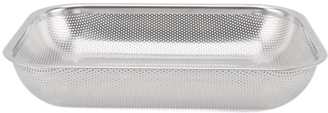 Panier rectangulaire pour fruits et légumes, passoire en acier inoxydable, panier à huile rectangulaire en maille (S)