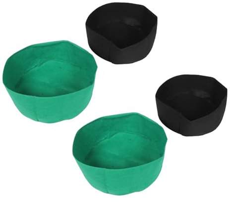Sosoport 4stücke Teiliges Von Atmungsaktiven Pflanzbeuteln Filz Vielseitige Pflanzbehälter Für Garten Und Innenbereich Für Kräuter Und Blumen Gallonen Schwarz Und Grün