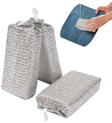 BommFu Strofinacci per lavare i piatti, straccio per lavare i piatti,Panni riutilizzabili per la pulizia dei cavi | 3 panni per pulizia in rete, strofinaccio multifunzionale per casa, ristoranti