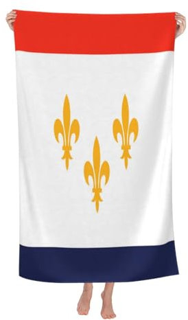 Strandhandtuch Flagge Von New Orleans Duschtuch Mikrofaser Campingtücher Leichtes Strandlaken Für Pool Kinder 80X130Cm