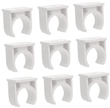 UKCOCO Abrazaderas Pvc Resistentes Para Tubos Clips De Fijación Ligeros y Duraderos Para Fontanería y Cables Kit De Unidades Blancas Para Montaje Fiable De Tuberías