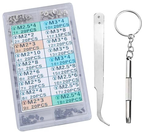 335pcs Allgemeiner Laptop Schraubenscheiben Set Laptop Computerschrauben Set Festplattenschrauben Mit Auflagungsbox Upgrades Für Festplatten