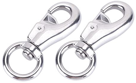 IWOWHERO 2pezzi Gancio Girevole in Metallo Per Altalena Fibbia Per Fune Di Trazione Adatto Per Amaca Sedie Da Appeso e Esterno