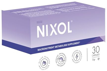 Nixol Complément alimentaire pour le métabolisme des macronutriments | avec chrome, guarana, vinaigre de cidre, L-glutamine, 30 capsules