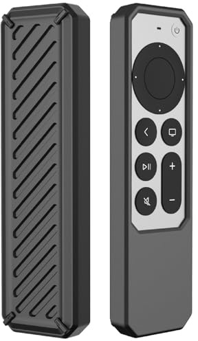 GIOPUEY Case Compatible with Apple TV 4K/HD Siri Remote 2021/2022, Ultra-thin soft Cilicone Cover, Slim-Fit,Anti-Fall,Not Easy to Dirty - Black