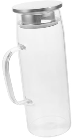 MUELODSIC Jarra de Vidrio Borosilicato con Tapa Filtrante Extraíble Jarra de Agua Transparente Resistente Altas Temperaturas para Té Frío y Caliente Diseño Ergonómico para Uso Diario
