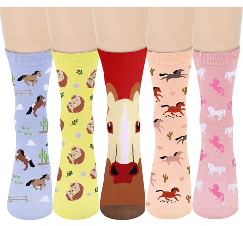AGRIMONY Calzini Donna Ragazza Mamma Divertenti - Idee Regalo Originali Fantasia Colorati Simpatici Colorati Natalizie Calze - Regali Natale Festa Della Mamma Valentino Compleanno per Lei – Cavallo