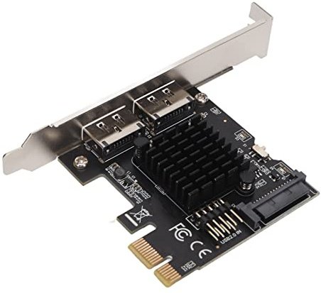 Ausla PCIE Zur Stromversorgung der ESATA-Erweiterungskarte mit ASMedia Control 2 Ports 6 Gbit/s für Verbesserte Datenübertragung auf Desktop-Systemen