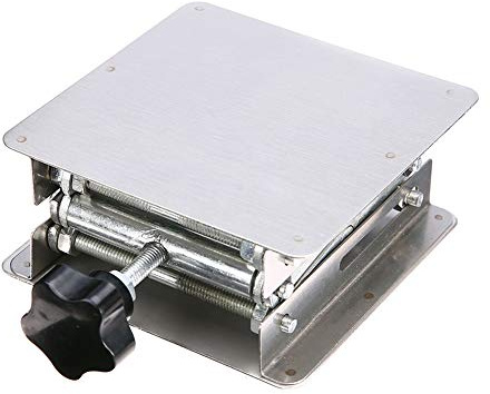 Itonash FRESATRICE IN ACCIAIO INOSSIDABILE PIATTAFORMA SOLLEVABILE SUPPORTO SOLLEVATORE ALTEZZA REGOLABILE PER ESPERIMENTI DI LABORATORIO DI LAVORAZIONE DEL LEGNO (Argento)