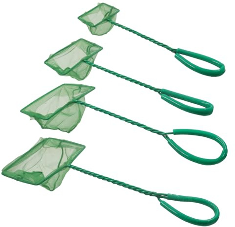 BokWin Multi-Size Small Fish Net, 4 Pack Bait Fish Net,for Aquarium, Fishes Tank, Pond (3inch 4inch 5inch 6inch)