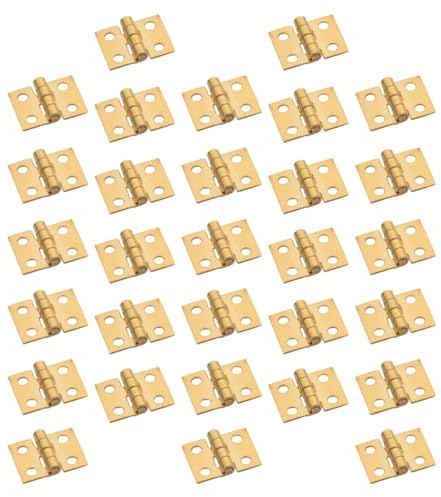 MAGICLULU Charnières Miniatures en Cuivre Doré 8x10 Mm Lot de 30 Pièces pour Boîtes en Bois Charnières pour Boîte à Bijoux Bricolage et Rangement
