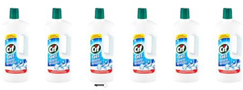 Cif - 6 gel detergente per bagno, per superfici lucide e lisce, 750 ml, con portachiavi Italy Shop Service in omaggio