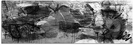 Leinwandfoto als Panorama SCHWARZ/WEISS 120x40cm Gemälde abstrakt Kunstwerk